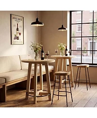 Tribesigns Light Wood Round Bar Table, Modern Bistro Pub Table, Oak