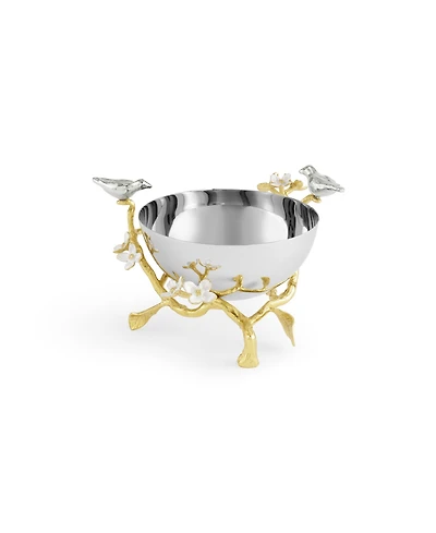 Michael Aram Lovebirds Silver Gold Nut Bowl