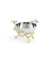 Michael Aram Lovebirds Silver Gold Nut Bowl