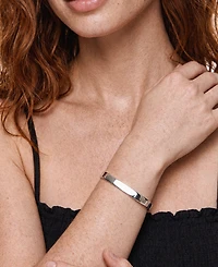Ettika Silver-Plated Rounded Square Cuff Bracelet