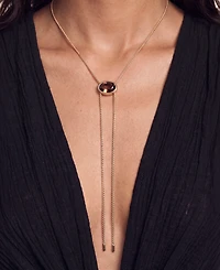 Ettika Crystal Bezel Bolo Necklace