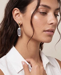 Ettika Gold Oval Drop Earrings