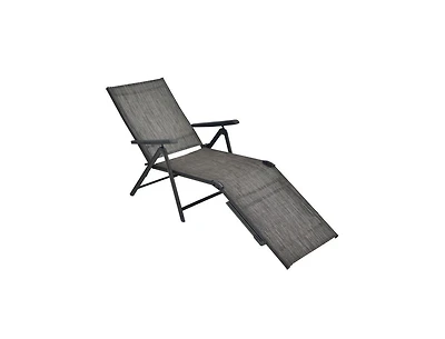 Lucky One Foldable Patio Chaise Lounge Chair with Adjustable Backrest and Footrest