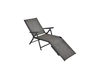 Lucky One Foldable Patio Chaise Lounge Chair with Adjustable Backrest and Footrest