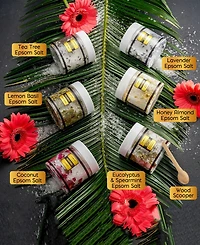 Lovery Epsom Salts Gift Set, 6 Scented Bath Soaks, Relaxing Spa Salt with Essential Oils, Vitamin E and Fresh Herbs