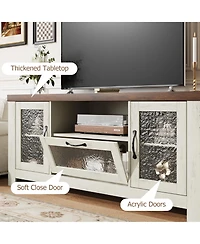 gaomon Tv Stand Tv, Entertainment Center with Acrylic Door Storage Cabinet & Adjustable Shelve