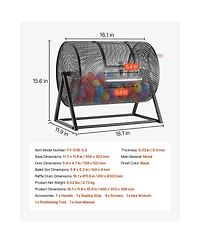 Sugift Metal Raffle Drum Ticket Spinner Holding 5000 Tickets with Reinforced Handle and Triangular Stand