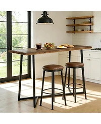 Tribesigns Solid Wood Counter Height Pub Table, Industrial Bar Table with Sturdy Metal Frame, Seats up to 6