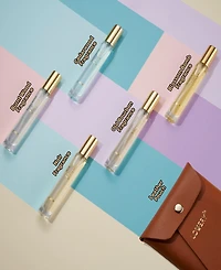 Lovery Travel Pefume Set for Men, 5pieces Colognes Spray, Woody Scent Layering Fragrances with Leather Pouch