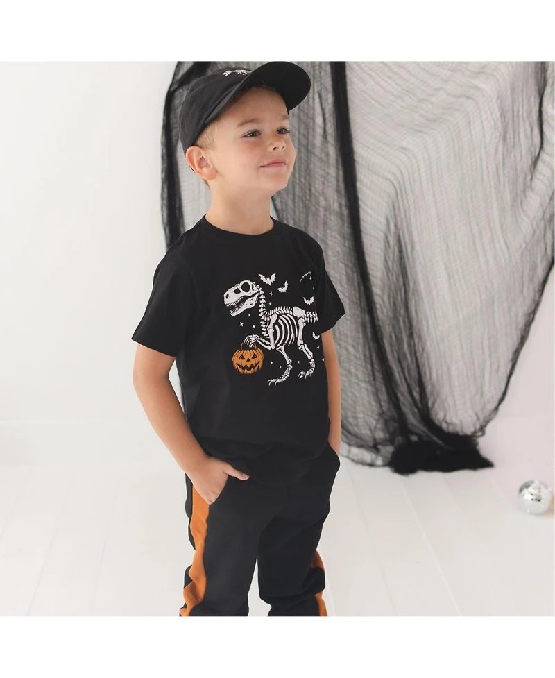 Sweet Wink Little Boys Dinosaur Skeleton Halloween Short Sleeve T-Shirt