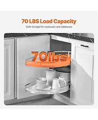 Sugift 2 Tier Swing Out Blind Corner Cabinet Organizer for 36 In Cabinets Right Opening