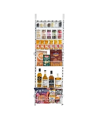 Sugift 6-Tier Over the Door Pantry Organizer Steel Hanging Spice Rack with Adjustable Shelves