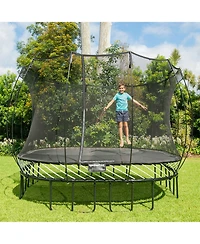 Springfree Trampoline Kids Square 13 Foot Trampoline and FlexrHoop Basketball Game