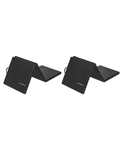 BalanceFrom Fitness GoGym 6x2ft Folding 3 Panel Exercise Mat, Black (2 Pack)