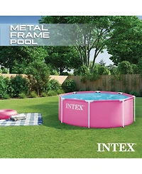 Intex 28290EP 8Ft X 30In Pink Metal Frame Above Ground Swimming Pool, Pool Only