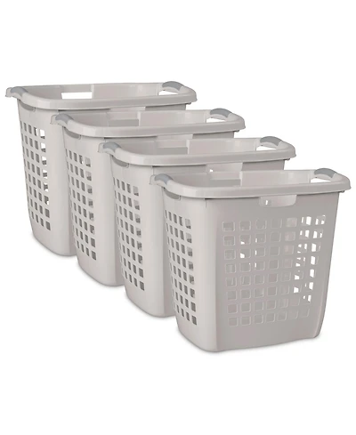 Sterilite Ultra Easy Carry Plastic Laundry Basket, 2.1 Bushel, Grey, 4 Pack