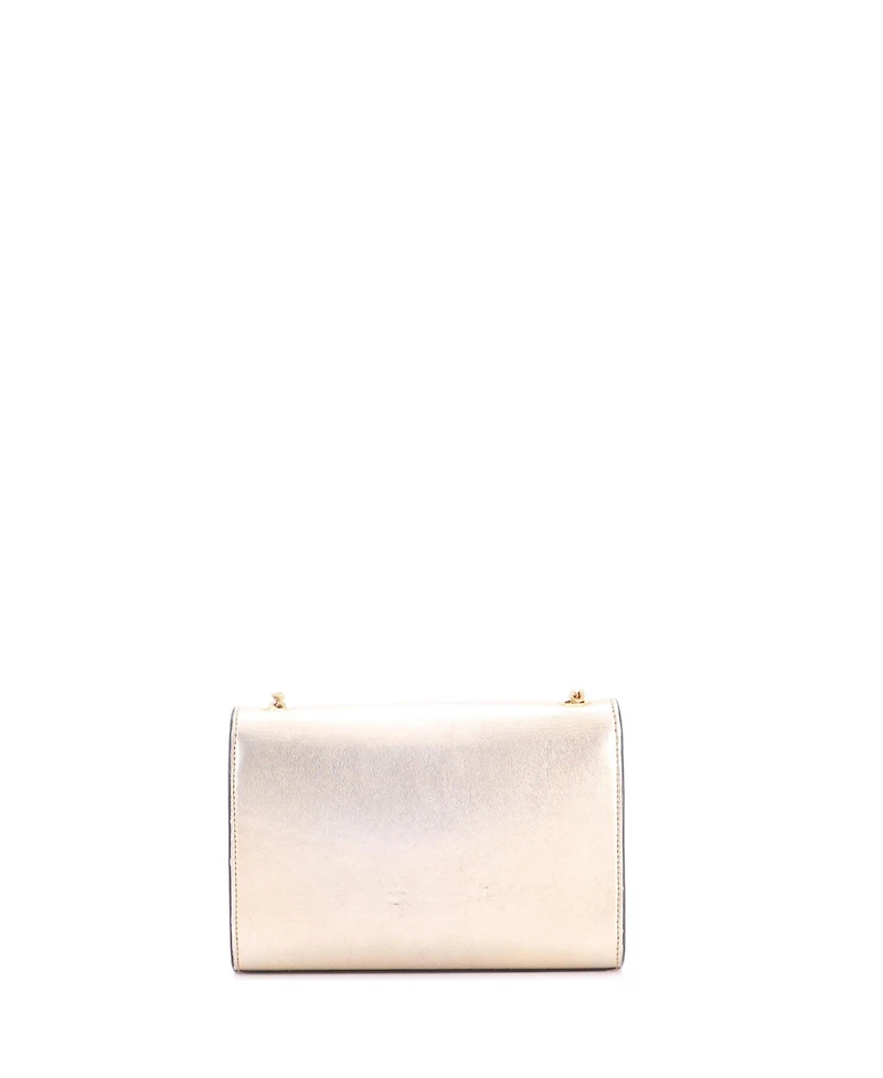 Pre-Owned Saint Laurent Small Classic Monogram Crossbody Bag Metallic Leather