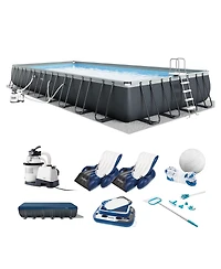 Intex 32' x 16' x 52" Ultra Xtr Rectangular Pool w/ 2 Floating Chairs and Cooler