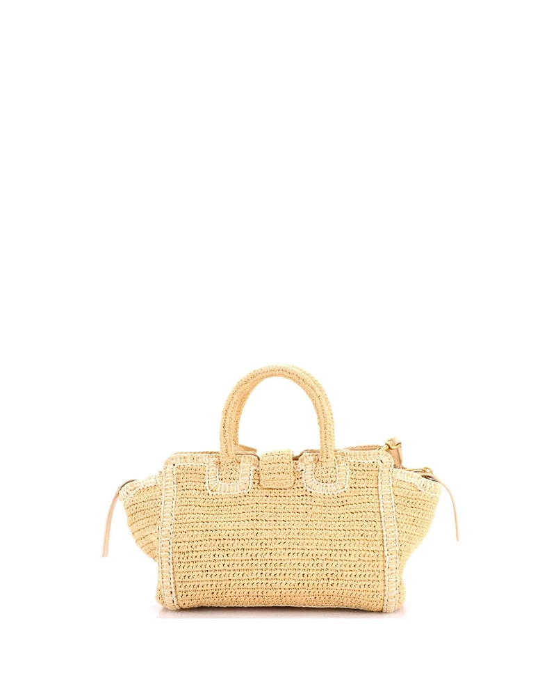 Pre-Owned Saint Laurent Baby Monogram Cabas Downtown Straw