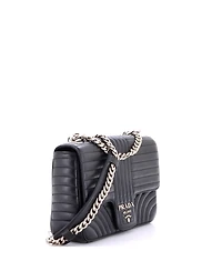 Pre-Owned Prada Large Chain Flap Shoulder Bag Diagramme Quilted Leather