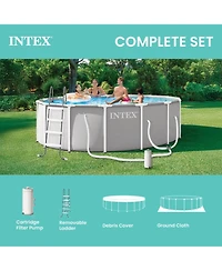 Intex Prism Frame 15ft x 48in Premium Above Ground Pool Set with Filter Pump