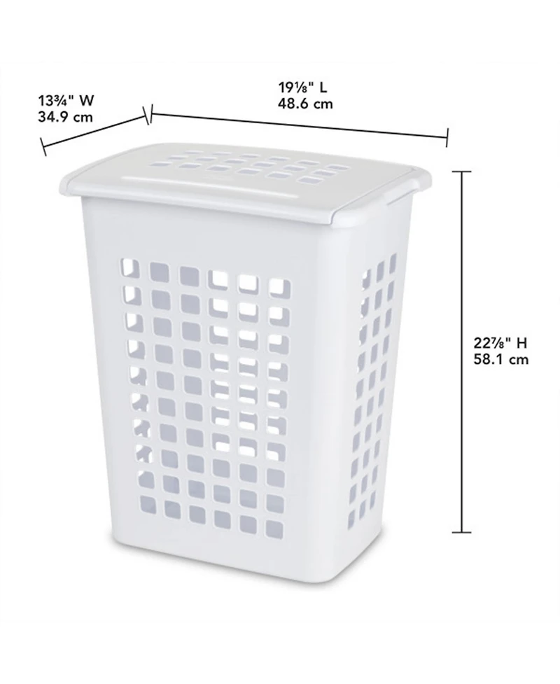 Sterilite Rectangular LiftTop Plastic Laundry Hamper Basket Bin w/ Lid (16 Pack)