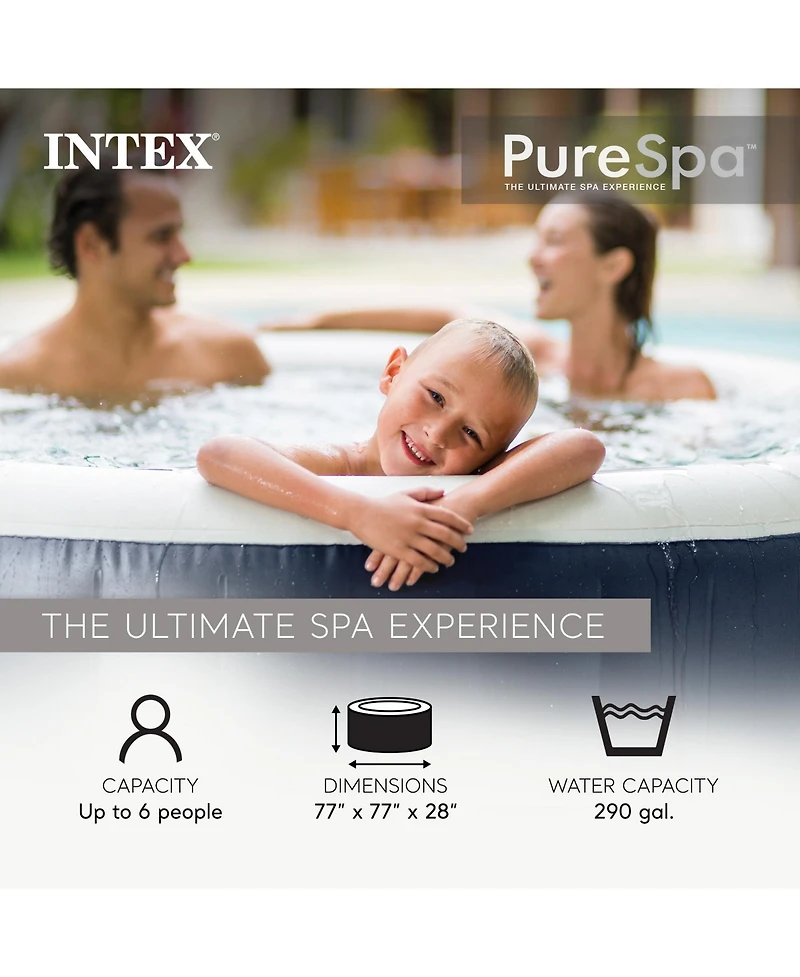 Intex PureSpa Plus Inflatable Bubble Jet Hot Tub and Replacement Filters ( Pack