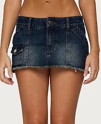 Edikted Women's Adania Denim Mini Skort