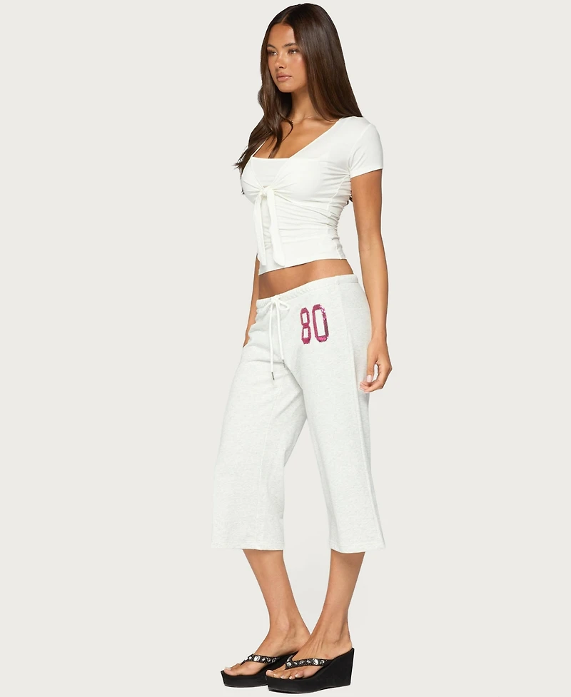 Edikted Women's 80 Sequin Capri Sweatpants