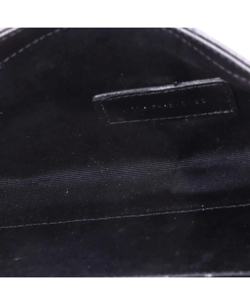 Pre-Owned Saint Laurent Classic Monogram Envelope Wristlet Clutch Matelasse Chevron Leather
