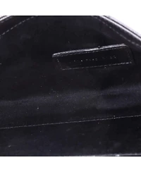 Pre-Owned Saint Laurent Classic Monogram Envelope Wristlet Clutch Matelasse Chevron Leather