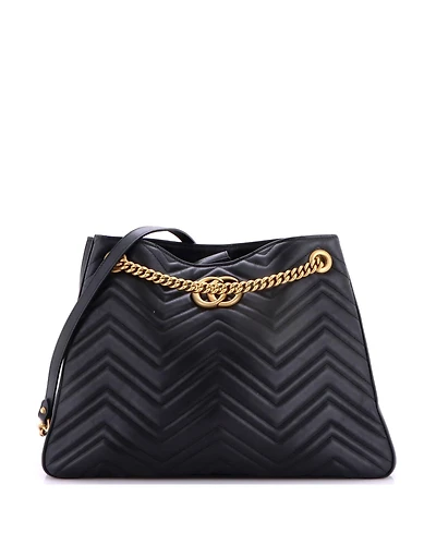 Pre-Owned Gucci Gg Marmont Chain Shoulder Bag Matelasse Leather
