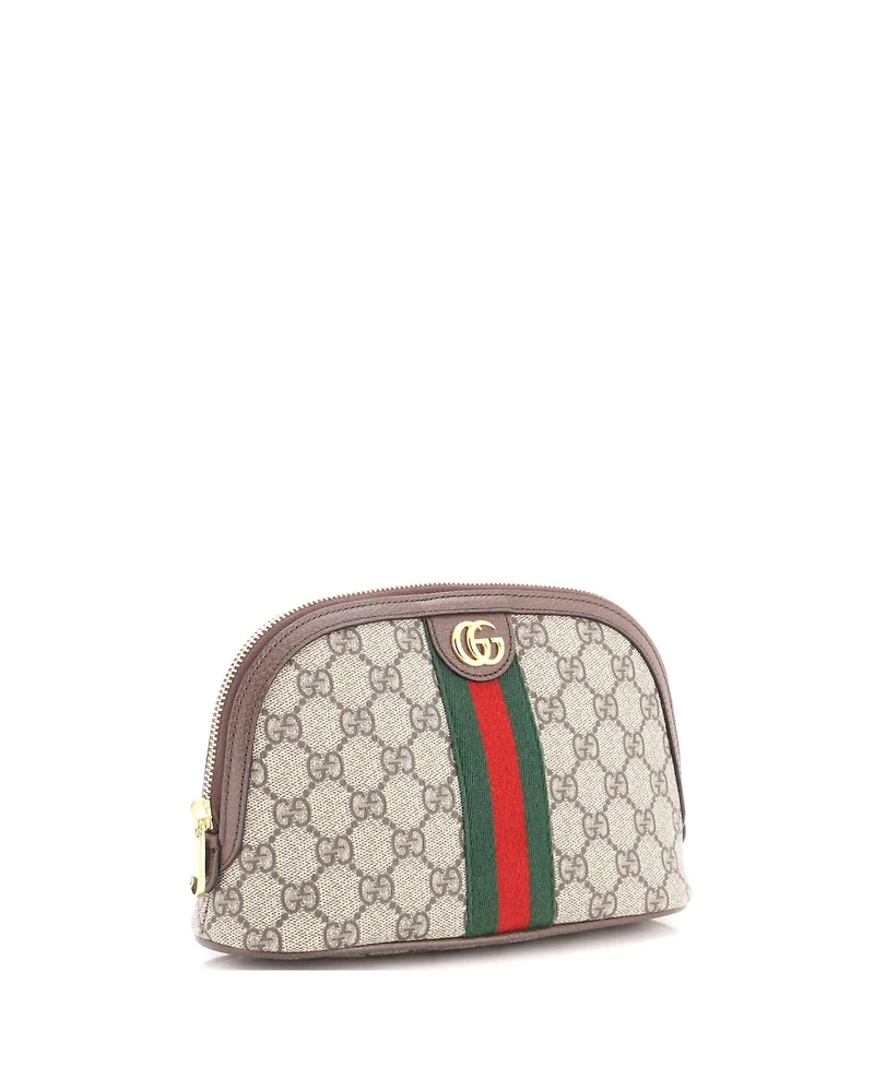 Pre-Owned Gucci Large Ophidia Cosmetic Case Gg Coated Canvas