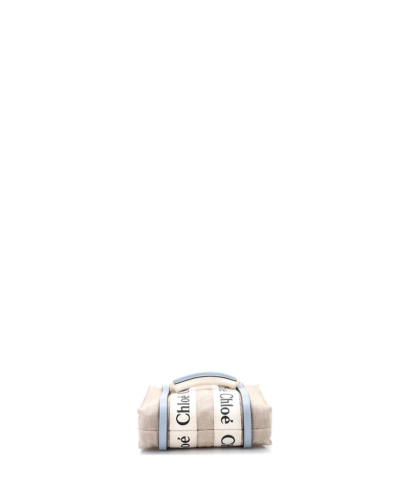 Pre-Owned Chloe Mini Woody Convertible Tote Canvas with Leather