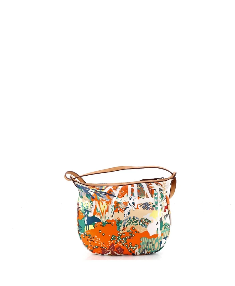 Pre-Owned Hermes Sursoie To Go Pouch Printed Silk and Leather