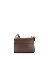 Pre-Owned Fendi Medium Kan I F Shoulder Bag Leather with Zucca Embossed Detail
