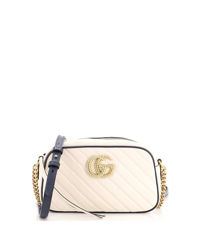 Pre-Owned Gucci Small Gg Marmont Shoulder Bag Diagonal Quilted Leather