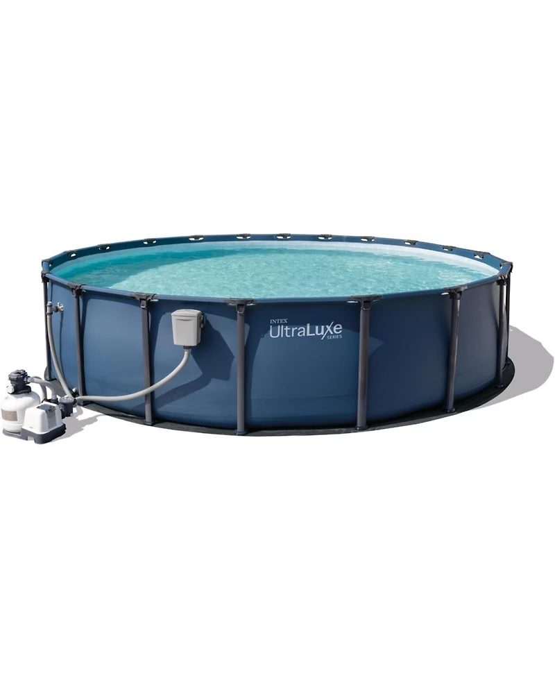 Intex UltraLuxe 20ft x 52in Above Ground Pool, Sand Pump, and Saltwater System