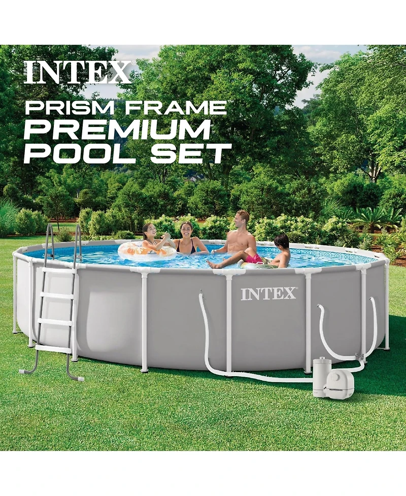 Intex Prism Frame 18ft x 48in Premium Above Ground Pool Set with Filter Pump