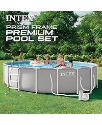 Intex Prism Frame 18ft x 48in Premium Above Ground Pool Set with Filter Pump