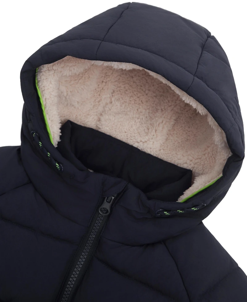 Rokka&Rolla Toddler Boys Ethan Borg Lined Hooded Puffer Jacket 2T-5T
