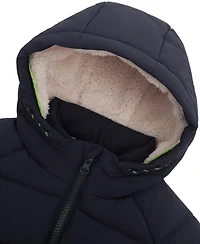 Rokka&Rolla Toddler Boys Ethan Borg Lined Hooded Puffer Jacket 2T-5T