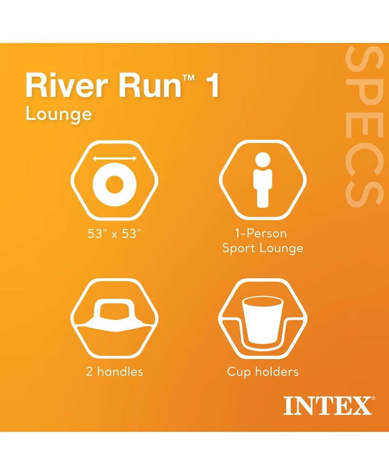 Intex River Run 1 Person Inflatable Floating Tube Lake/Pool/Ocean Raft (5 Pack)