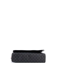 Pre-Owned Gucci Large Night Courrier Flap Messenger Gg Coated Canvas with Applique