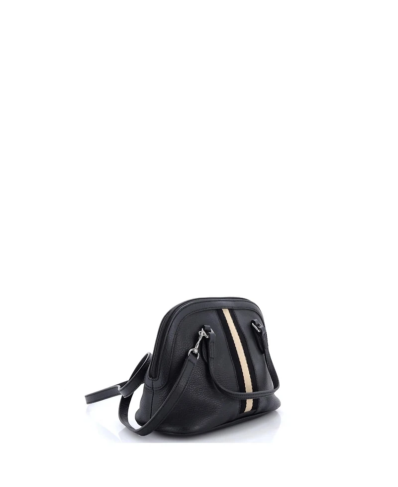 Pre-Owned Gucci Mini Web Convertible Dome Satchel Leather