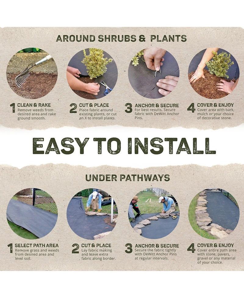 DeWitt 6 x 250 5 ounce and 4 x 250 5 ounce Pro 5 Landscape Weed Barrier Fabric