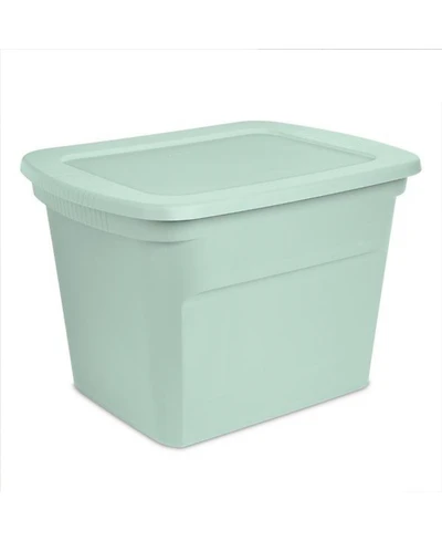 Sterilite 8 Pack 18 Gal Plastic Stackable Storage Container w/ Lid, Mindful Mint