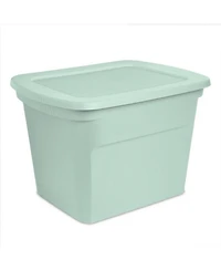 Sterilite 8 Pack 18 Gal Plastic Stackable Storage Container w/ Lid, Mindful Mint