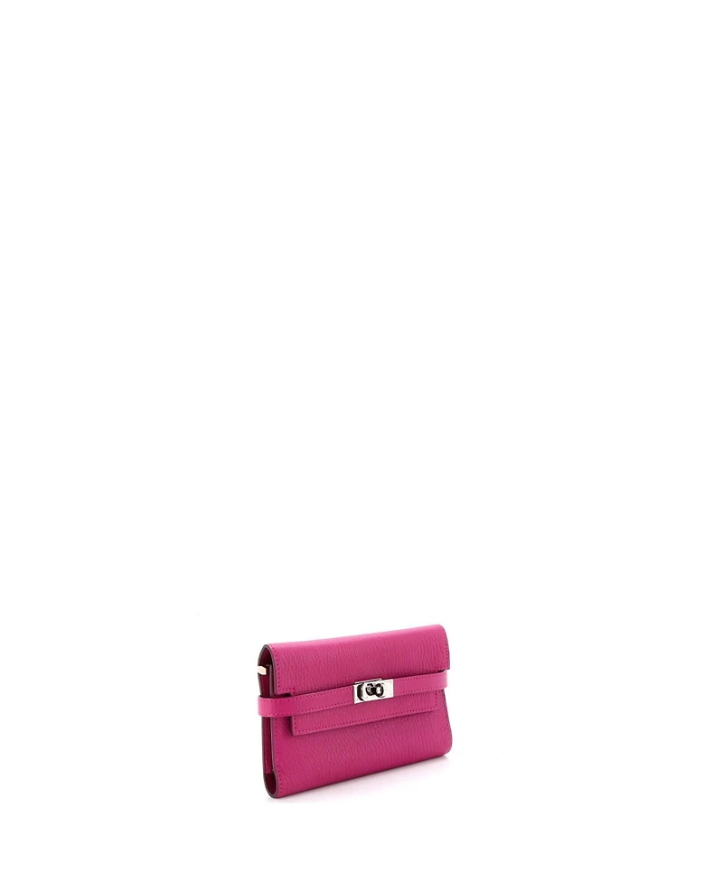 Pre-Owned Hermes Medium Kelly Trifold Wallet Chevre Mysore