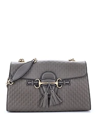 Pre-Owned Gucci Medium Emily Chain Flap Bag Microguccissima Leather